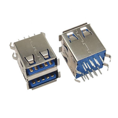 SMT Female USB 3.0 Type A Connector 90 Degree 9 Ghim