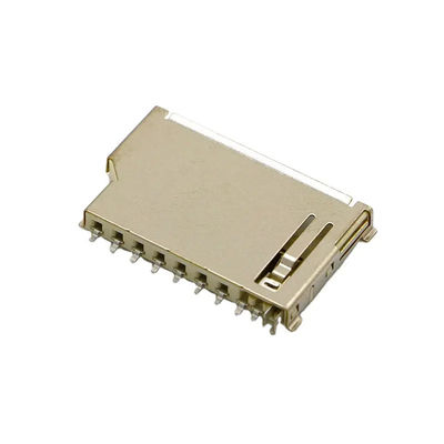chất lượng  Short Body 9Pin SD Memory Card Connector Push Push Type Copper Shell nhà máy