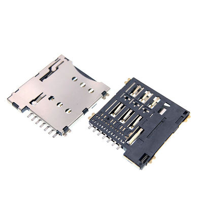 chất lượng  Push Pull Type Micro 7p SIM Card Socket Connector 1.35mm Height For PCB nhà máy