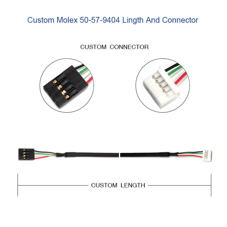Khai thác dây tùy chỉnh Molex 50-57-9404 với đầu nối SL 2,54mm 4 chiều 70066