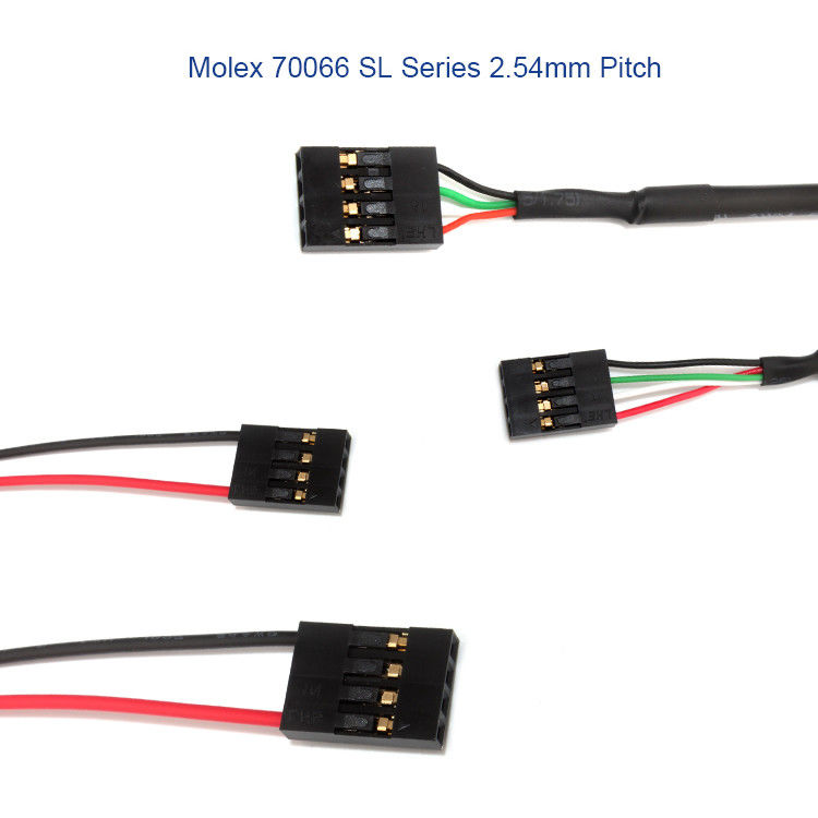 Khai thác dây tùy chỉnh Molex 50-57-9404 với đầu nối SL 2,54mm 4 chiều 70066