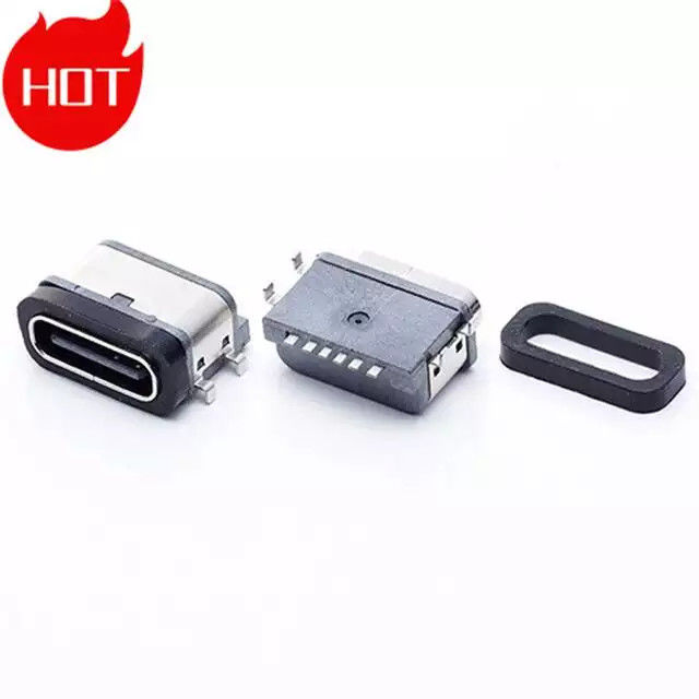 Đầu nối sạc Micro Mini USB Type C chống nước 24 chân có vỏ kim loại
