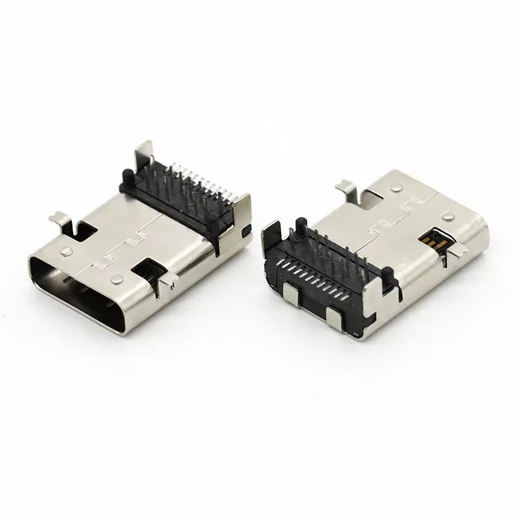 Đầu nối USB nữ hợp kim đồng Ổ cắm SMT Loại 24Pin USB 3.1 C