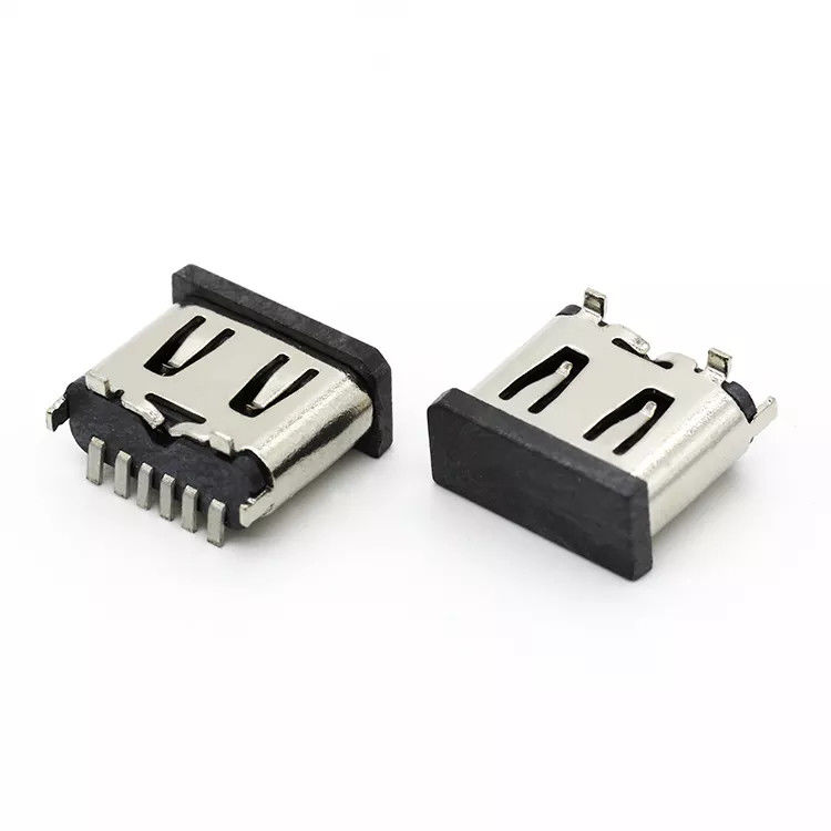 Ổ cắm giắc cắm kết nối 6P nữ USB 3.1 C dọc Loại SMT cho điện thoại di động