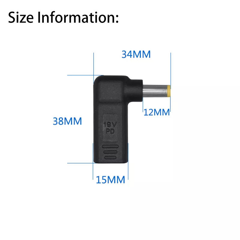 Bộ chuyển đổi USB Type C Female To DC 5525 Male PD Decoy Giắc cắm kích hoạt giả mạo