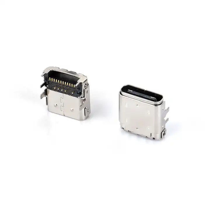 24 pin USB loại C kết nối nữ DIP + SMT 3.4 Cắm trước và cắm sau để sạc cáp