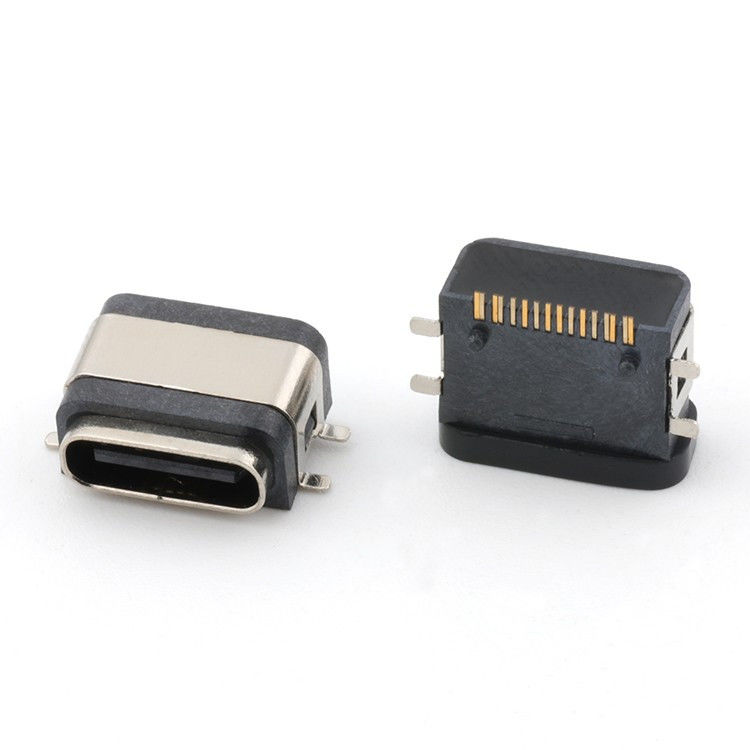 USB 16pin Waterproof IPX8 Type C Connector nữ SMT AC DC 5V Đánh giá điện áp