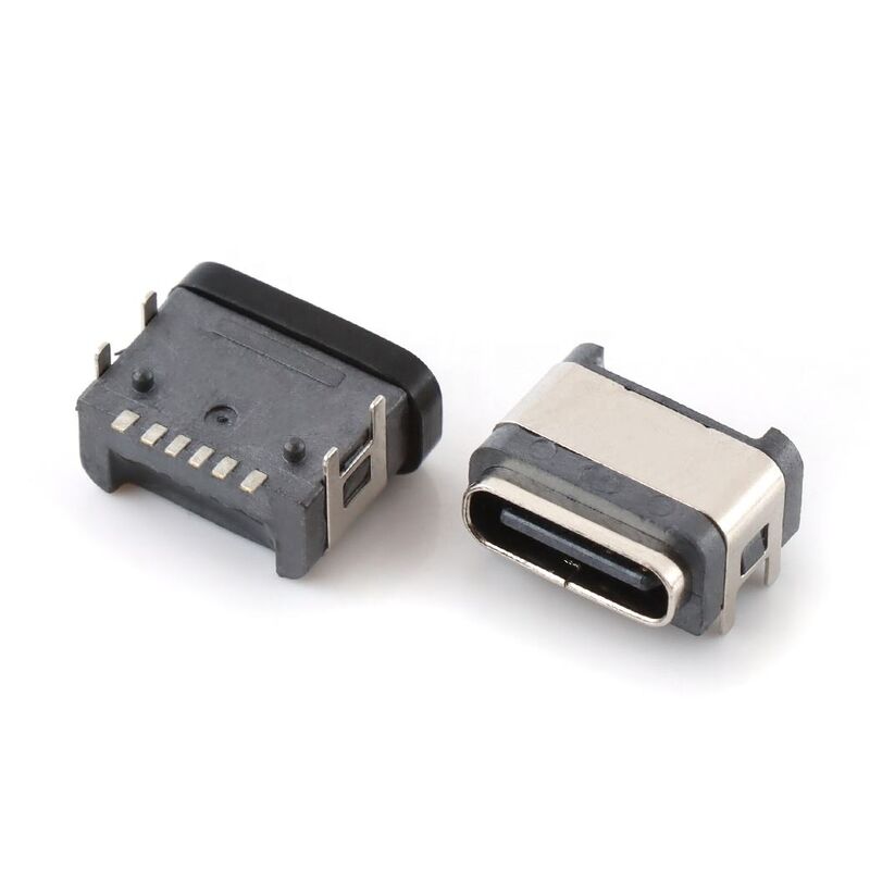 Thấm nước đắm USB kết nối 6pin nữ góc phải kết nối chống nước loại-c