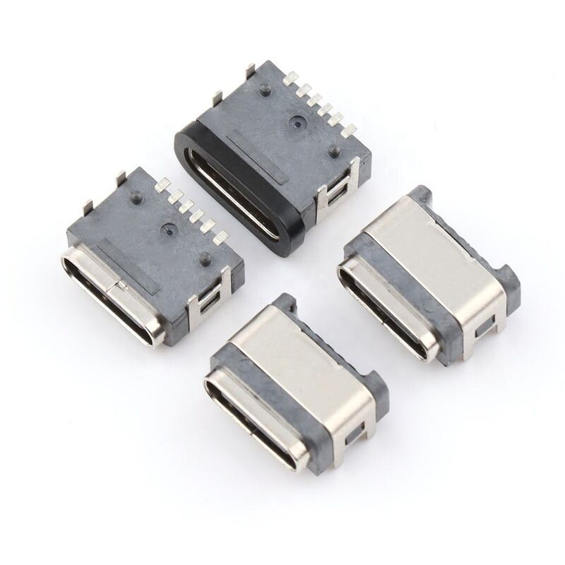 Thấm nước đắm USB kết nối 6pin nữ góc phải kết nối chống nước loại-c
