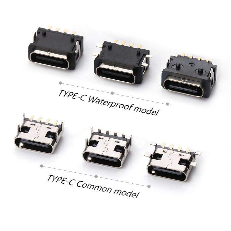 Đầu nối USB Type C 6 chân cái bằng đồng chống nước, cáp truyền dữ liệu với dòng điện định mức tối đa 3A và 30V