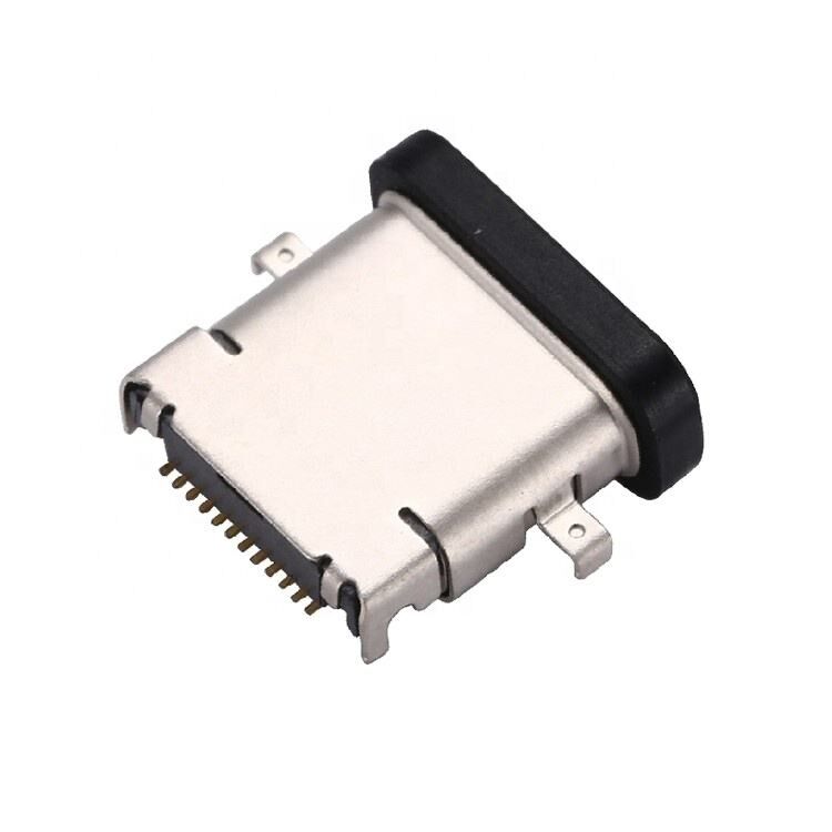 Không thấm nước USB 3.1 loại C 24 pin kết nối nữ ngang SMT DIP lắp đặt đĩa chìm ổ cắm USB