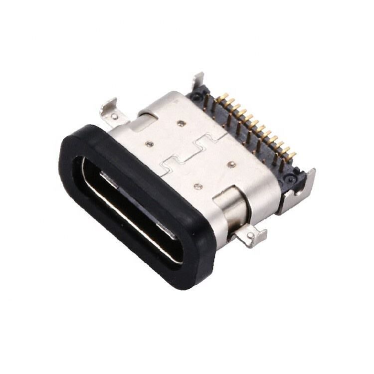 Không thấm nước USB 3.1 loại C 24 pin kết nối nữ ngang SMT DIP lắp đặt đĩa chìm ổ cắm USB