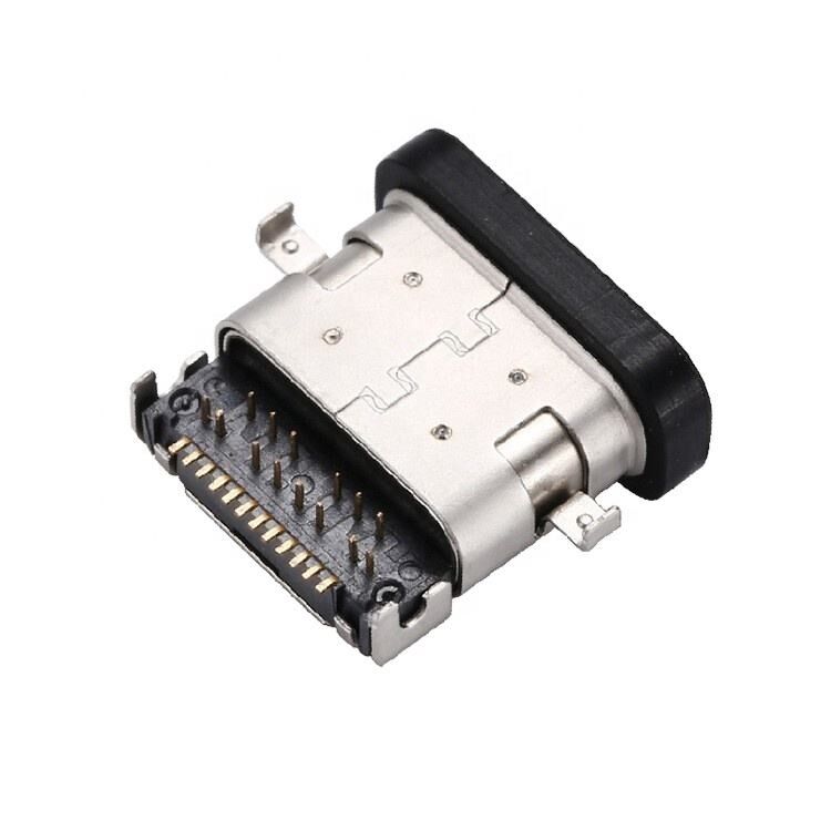 Không thấm nước USB 3.1 loại C 24 pin kết nối nữ ngang SMT DIP lắp đặt đĩa chìm ổ cắm USB
