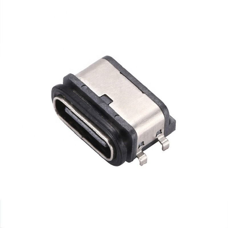 Đầu nối USB chân cắm cái IPX7 chống nước Type C 6 chân, gắn bề mặt SMT, truyền dữ liệu