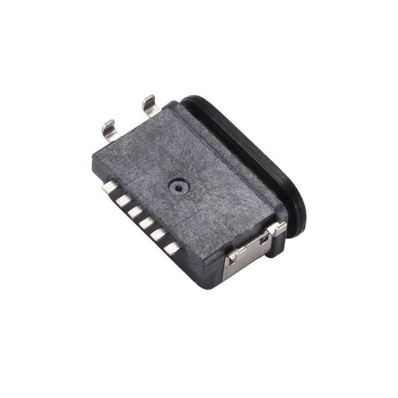 Đầu nối USB chân cắm cái IPX7 chống nước Type C 6 chân, gắn bề mặt SMT, truyền dữ liệu