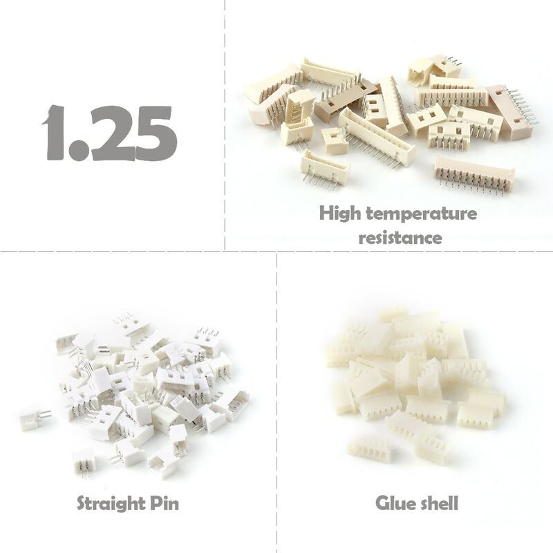Đầu nối Wafer 1.25mm Pitch 2-16 Pin Dip Góc phải Đầu nối Jst Dây sang Bo mạch