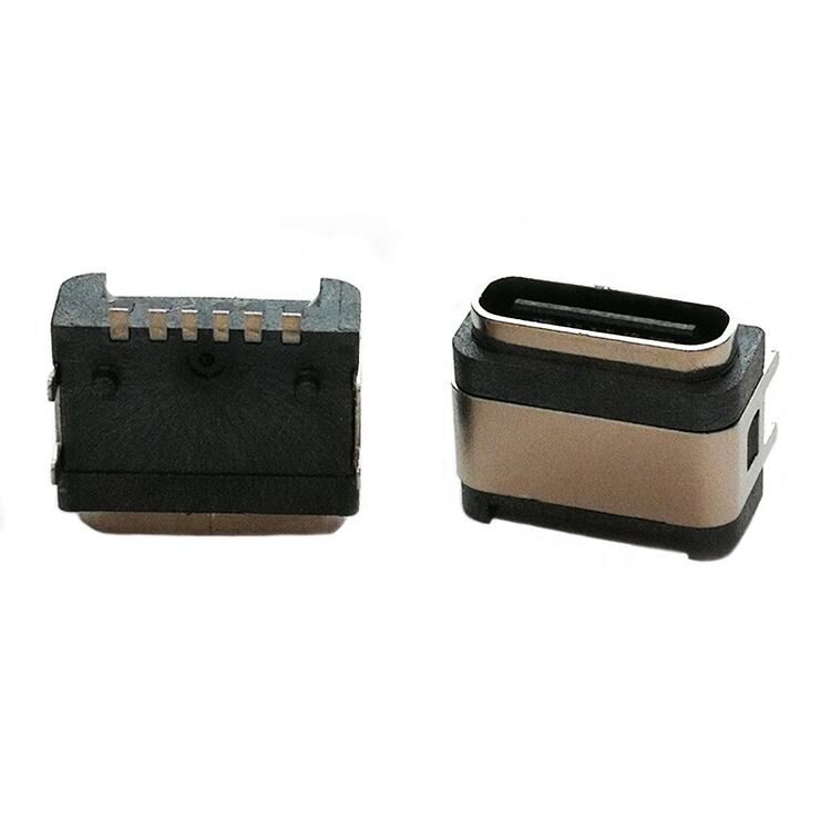 IP67 Không thấm nước kết nối USB 6pin mặt ngang gắn USB loại C kết nối nữ