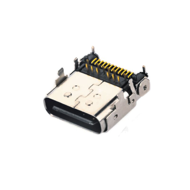 Đầu nối ổ cắm lai góc phải USB 3.1 Type C chân cái 24 chân cho sạc điện thoại và truyền dữ liệu nhanh