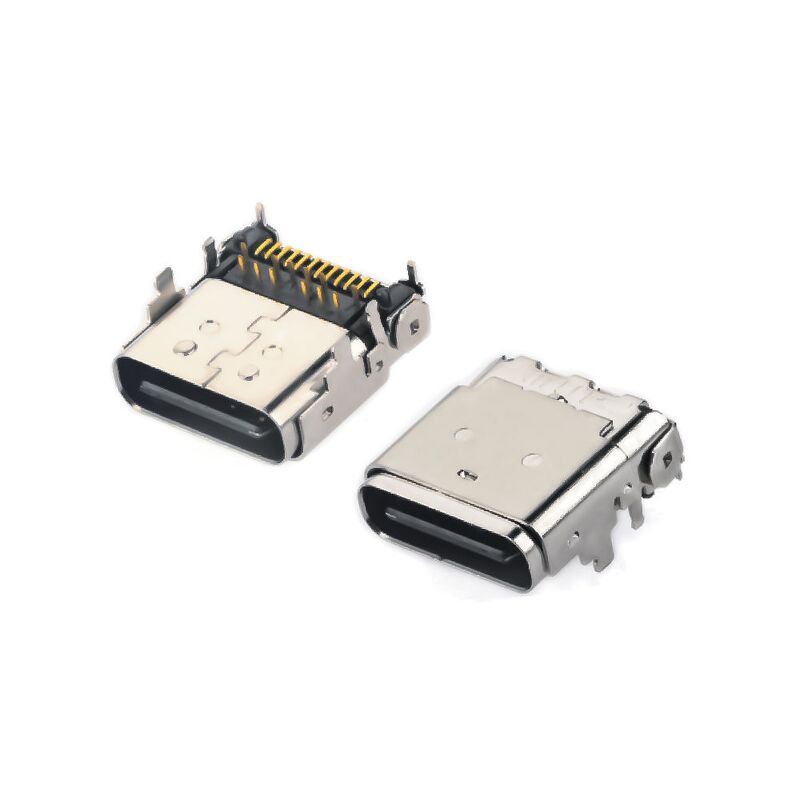 Đầu nối ổ cắm lai góc phải USB 3.1 Type C chân cái 24 chân cho sạc điện thoại và truyền dữ liệu nhanh