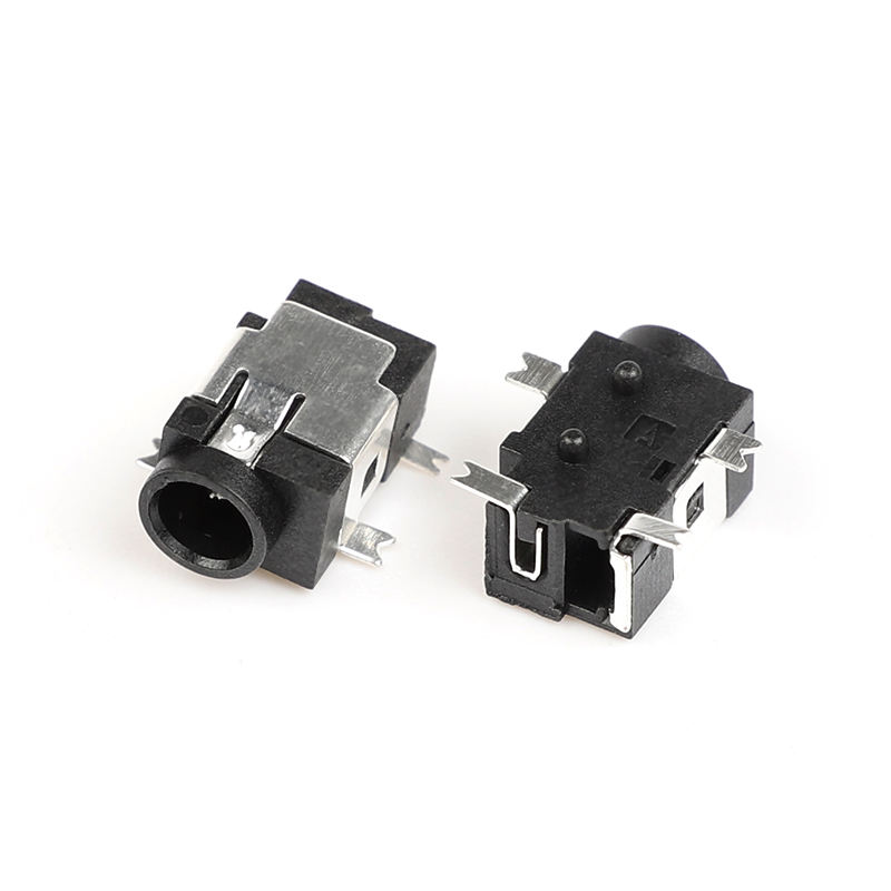 4-pin SMT SMD 1.3mm Đen Phosphor đồng 12V 1A DC nữ Audio Video Jack Socket Nylon Housing Right Angle Connectors