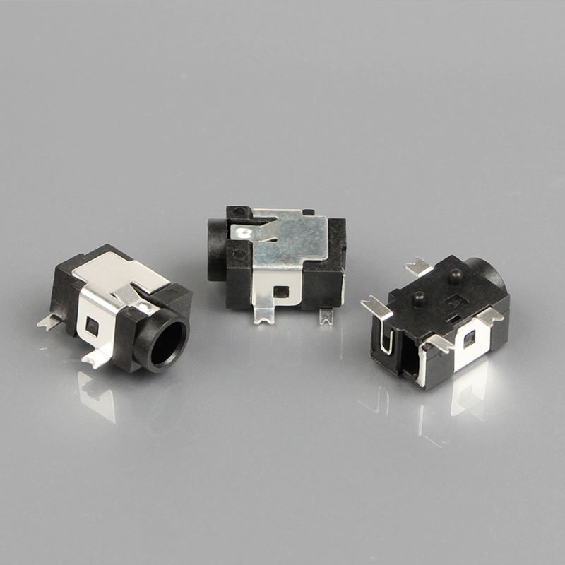 4-pin SMT SMD 1.3mm Đen Phosphor đồng 12V 1A DC nữ Audio Video Jack Socket Nylon Housing Right Angle Connectors