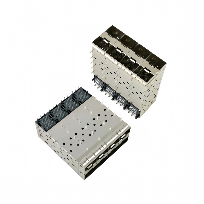 8-Cổng 160 chân SFP+ Press-Fit Small Form-factor Pluggable (SFP+) Cấu hình Ma trận Đầu nối 2x4 Cổng Không có Đèn