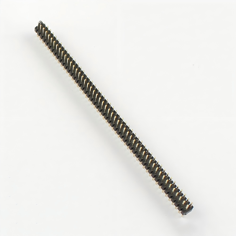 Đầu nối header ép kiểu 2x50 chân, hàng đôi, chân thẳng, bước 1.0 mm, khoảng cách bo mạch, đầu nối header nhựa