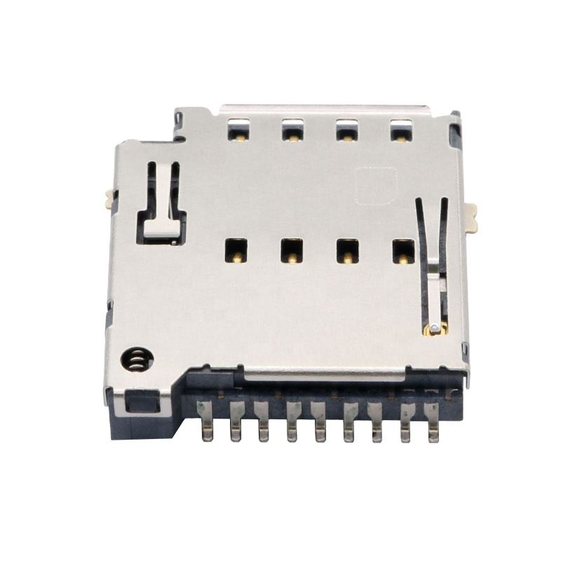 Chất chống nghiền thép không gỉ Shell 5000 Insertions 8 Pin Micro SIM Socket Connector