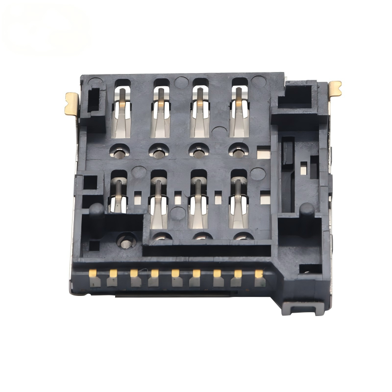 Chất chống nghiền thép không gỉ Shell 5000 Insertions 8 Pin Micro SIM Socket Connector