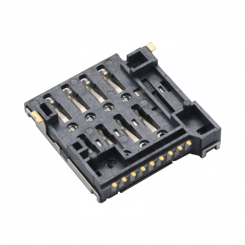 Chất chống nghiền thép không gỉ Shell 5000 Insertions 8 Pin Micro SIM Socket Connector