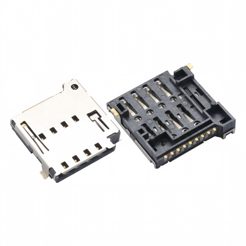 Chất chống nghiền thép không gỉ Shell 5000 Insertions 8 Pin Micro SIM Socket Connector