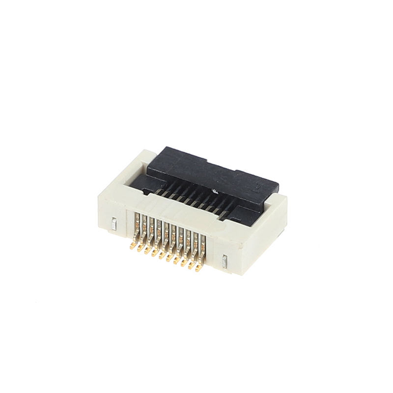 Đầu nối FFC/FPCH khóa cánh bướm bước chân 0,5mm kết nối dưới nằm ngang với nắp lật chiều cao 2,55H dành cho thiết bị điện tử cáp dẹp phẳng