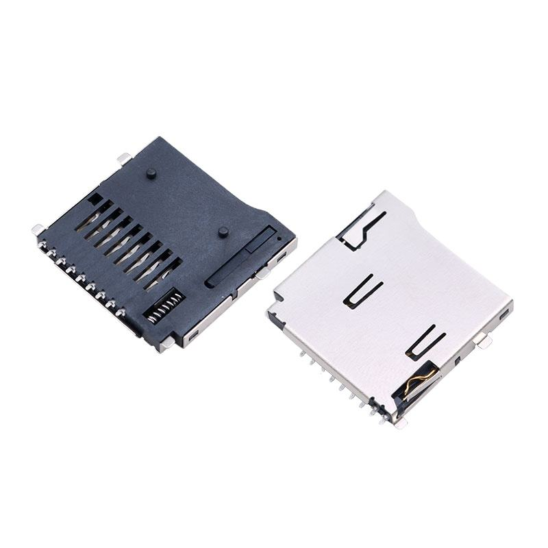 Khe cắm thẻ nhớ Micro SD / TF 8 chân | Tương đương Molex 472192001 | Đầu nối SMT kiểu nắp gập (bản lề) H1.8mm