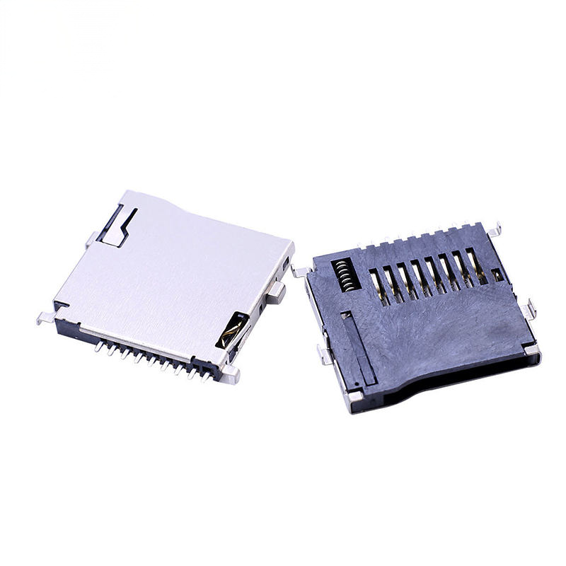 For DM3 Series 9P Pin Micro SD Card Connector Push-Push SMT T-Flash Type with External Welding SUS Shell for PCB Applications