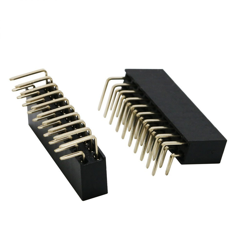 2X10P 20P Double Row Bent Female Header Pitch 2.54mm Pin PBT Material Phosphor Bronze Contacts
