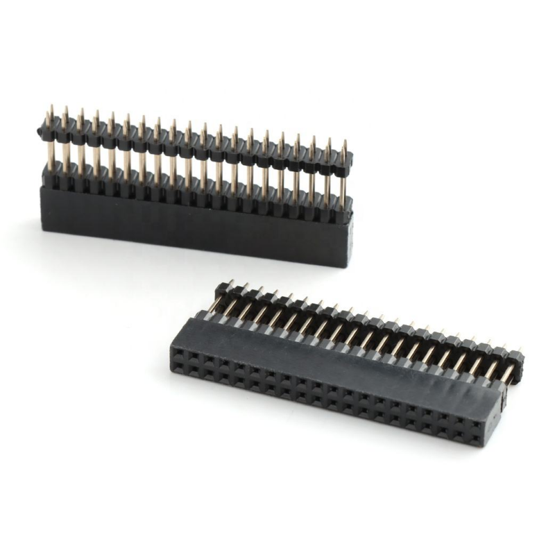 Đầu nối chân cắm hàng đôi 2.54mm, cao 2*20 chân, đầu cắm xếp chồng thẳng, đầu cắm chân cái 0.1 inch