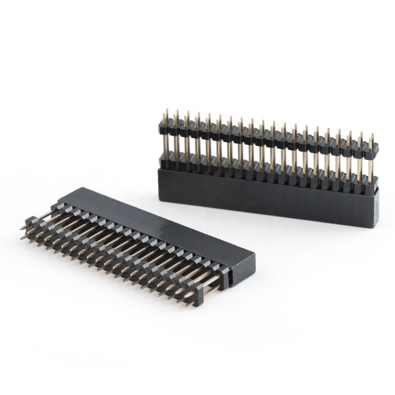 Đầu nối chân cắm hàng đôi 2.54mm, cao 2*20 chân, đầu cắm xếp chồng thẳng, đầu cắm chân cái 0.1 inch