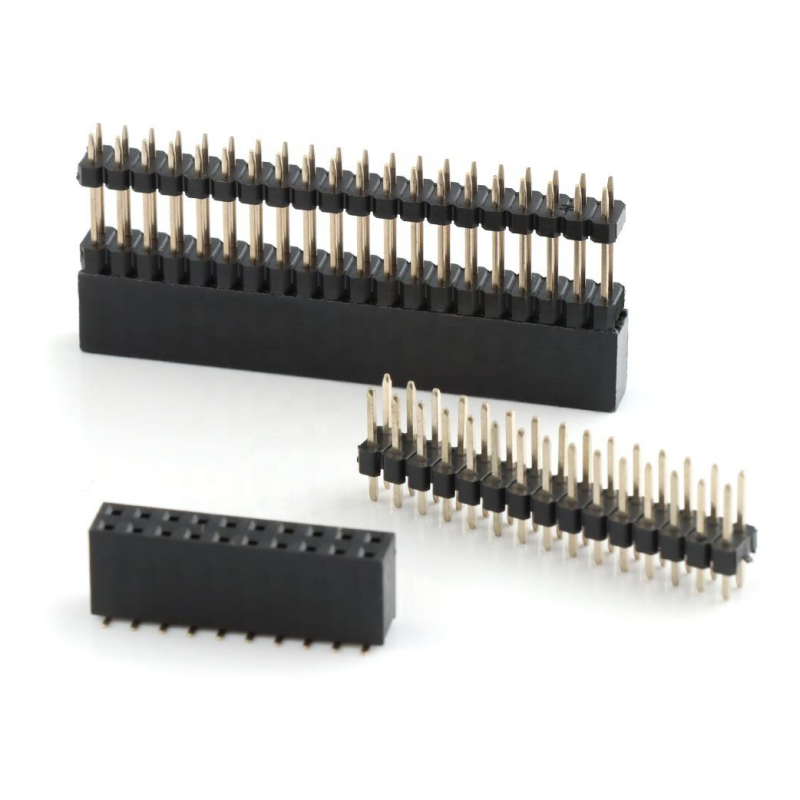 Đầu nối chân cắm hàng đôi 2.54mm, cao 2*20 chân, đầu cắm xếp chồng thẳng, đầu cắm chân cái 0.1 inch