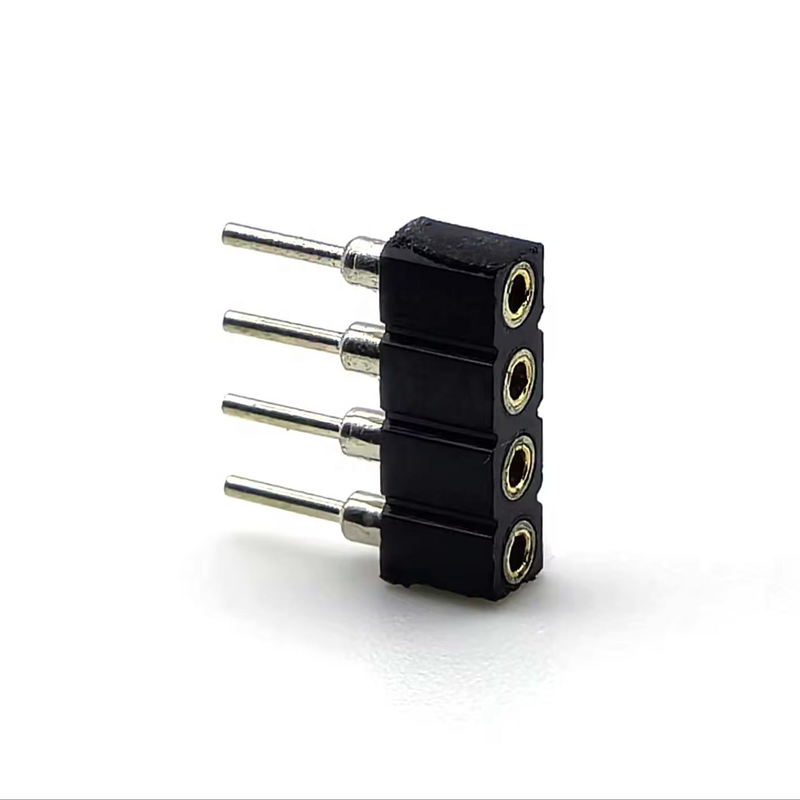 2.54mm Pitch DIN Brass Female Round Header Connector PPS Housing H3.0mm 1*4P Cho PCBA