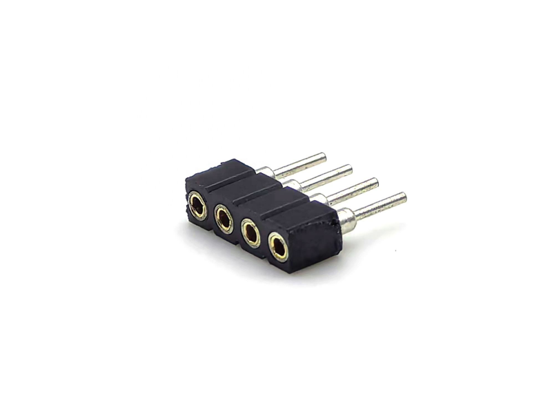 2.54mm Pitch DIN Brass Female Round Header Connector PPS Housing H3.0mm 1*4P Cho PCBA