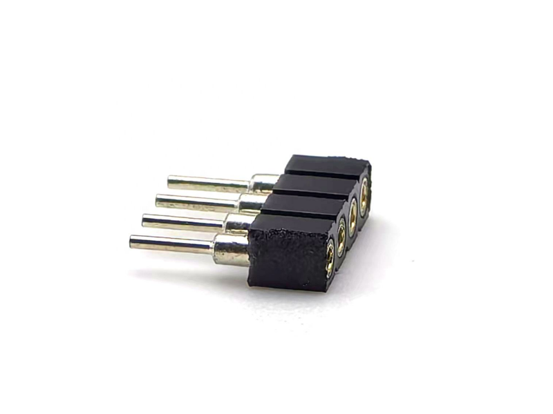 2.54mm Pitch DIN Brass Female Round Header Connector PPS Housing H3.0mm 1*4P Cho PCBA