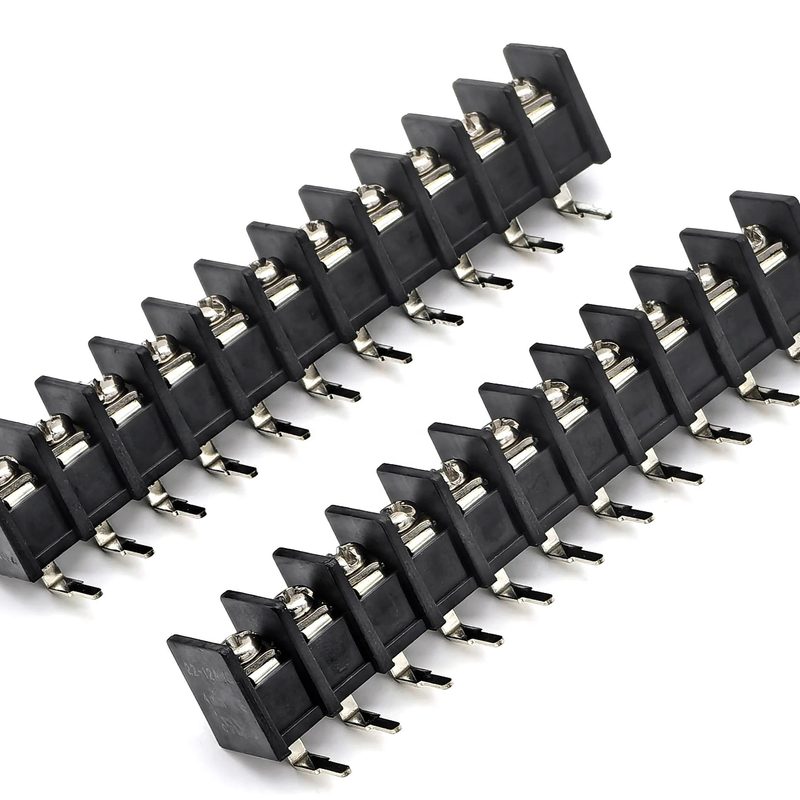 Khối đấu cuối dạng thanh chắn 9.5mm Pitch DIP 90 độ Đen 11P Chất liệu PA66 300V 25A