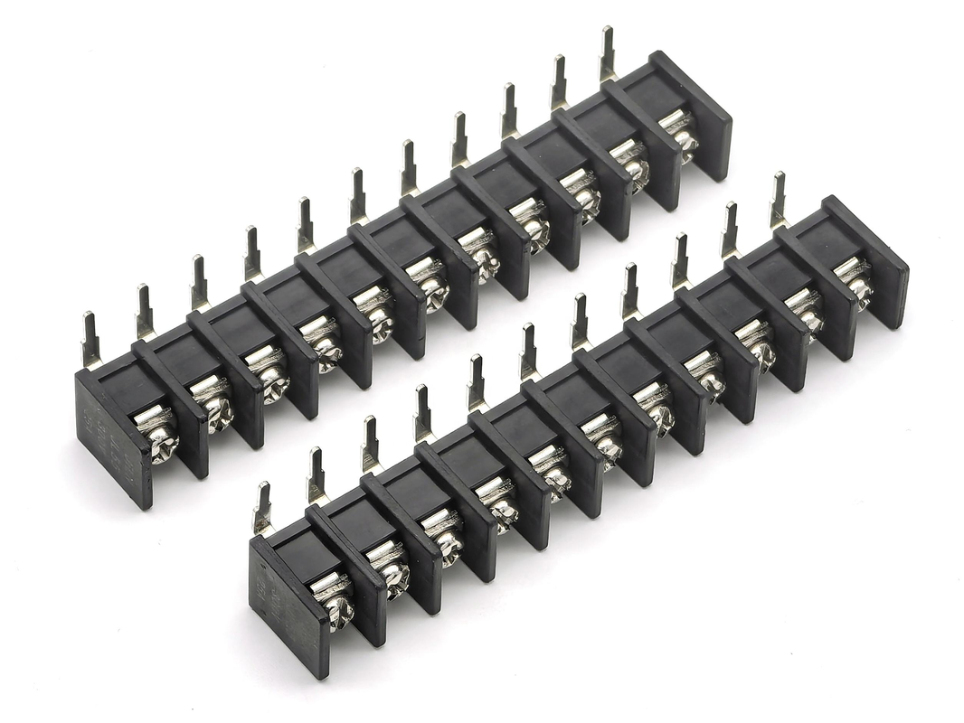 Khối đấu cuối dạng thanh chắn 9.5mm Pitch DIP 90 độ Đen 11P Chất liệu PA66 300V 25A