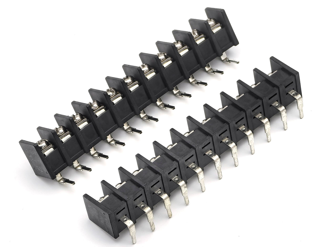 Khối đấu cuối dạng thanh chắn 9.5mm Pitch DIP 90 độ Đen 11P Chất liệu PA66 300V 25A
