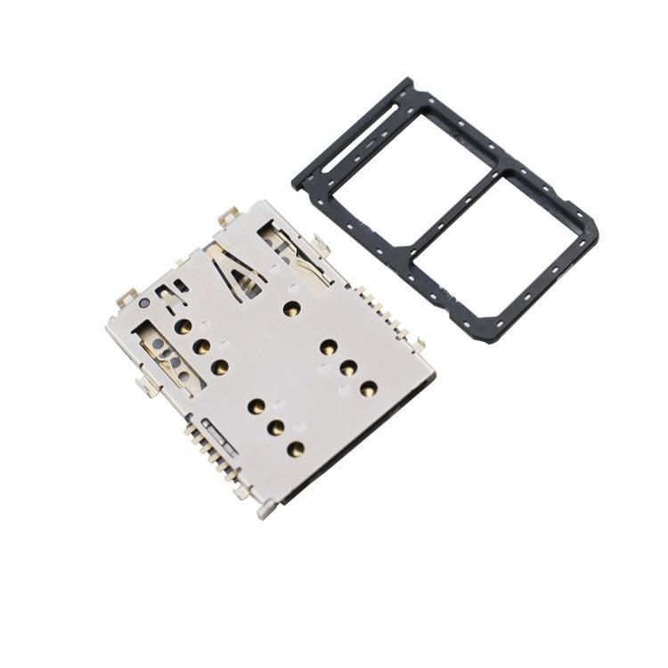 NANO+TF Card Connectors Pin-Push Type SIM Tray PST Pair Selected Ternary PCB SMD SIM Card Holders Product Sockets for ICs