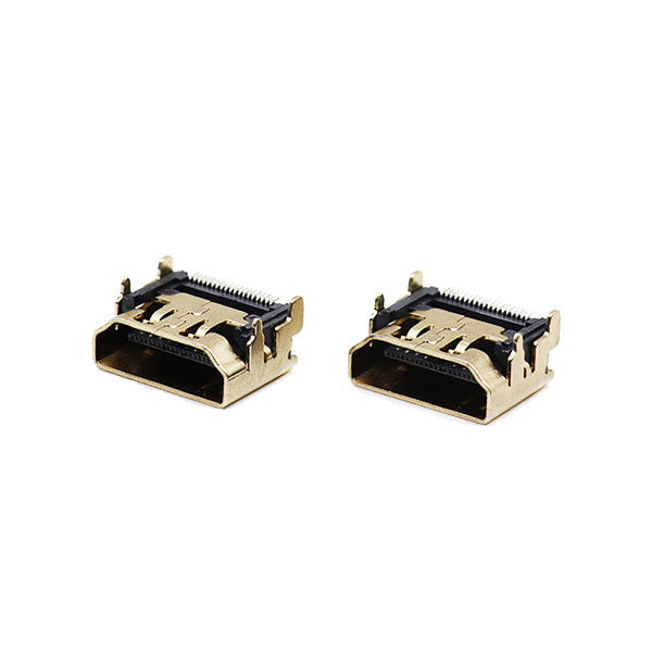 Đầu nối cáp UL94V-0 HDMI 19 chân loại một đầu nối SMT Loại SGS Không có tai