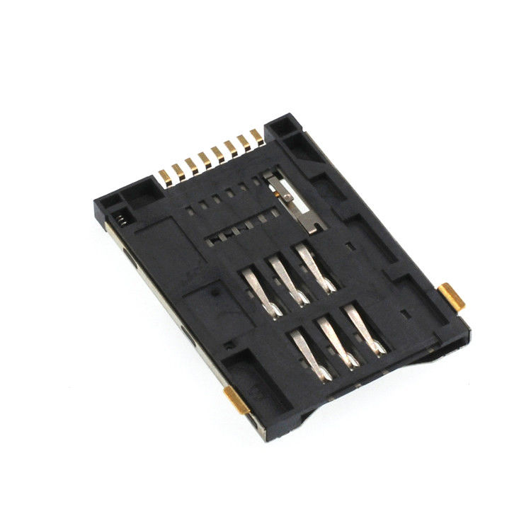 Chiều cao 2,2mm Đầu nối thẻ Vi mô Sim Ổ cắm 8 Ghim Đẩy Loại mở rộng