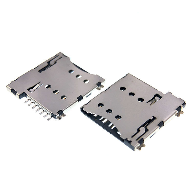 Đẩy kéo Loại Vi mô 7p Đầu nối ổ cắm thẻ SIM Chiều cao 1,35mm cho PCB