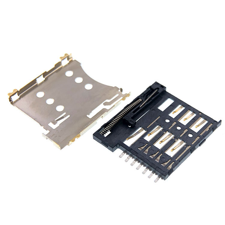 Đẩy kéo Loại Vi mô 7p Đầu nối ổ cắm thẻ SIM Chiều cao 1,35mm cho PCB