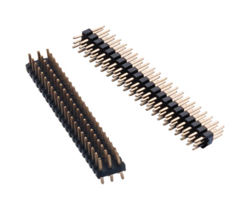 Đầu nối ba hàng 2,54 Mm Đầu cắm đầu cắm 2 Ghim Đầu nối đầu nam cho ngành PCBA